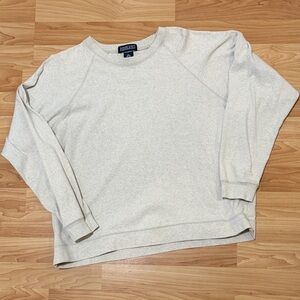 Lands' End Women's Light Gray Crew Neck Sweater